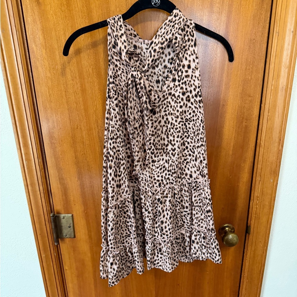 Leopard Print Sleeveless Ruffle Tank - Picture 6 of 6
